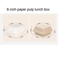 Boîte à hamburger jetable de couleur blanc-brun, boîte à emporter biodégradable pour gâteaux, hamburgers, en-cas, emballage alimentaire
