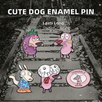 Usine En Gros Mignon Chien Aux Grands Yeux Insigne En Métal Doux Émail Technique Drôle Animal Broche pour La Décoration Quotidienne Fêtes D'anniversaire