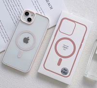 Coque de protection magnétique transparente antichoc anti-jaunissement en TPU+PC pour iPhone 12 13 14 15 16 16E 17 18 Pro Max Plus