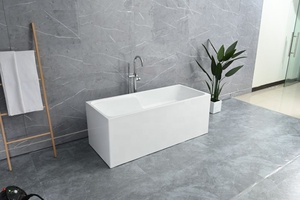 小型深圆形亚克力浴缸独立式浸泡浴缸独立浴缸小型浴室基座浴缸 - Product Image 6