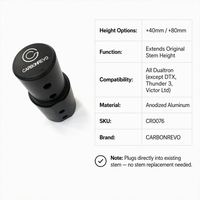 Extension de Guidon Carbonrevo Dualtron pour Trottinette Électrique, Résistante à l'Usure, pour Longues Distances, Pièce de Remplacement