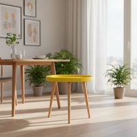 Table de salle à manger et de café ronde en plastique, style moderne, pour hôtel, appartement, café - Vente en gros directe usine