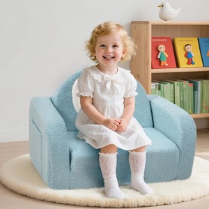 Canapé-lit pliable 2-en-1 en mousse souple pour tout-petits, idéal pour la maternelle (garçons et filles de 1 à 3 ans) - Product Image 2