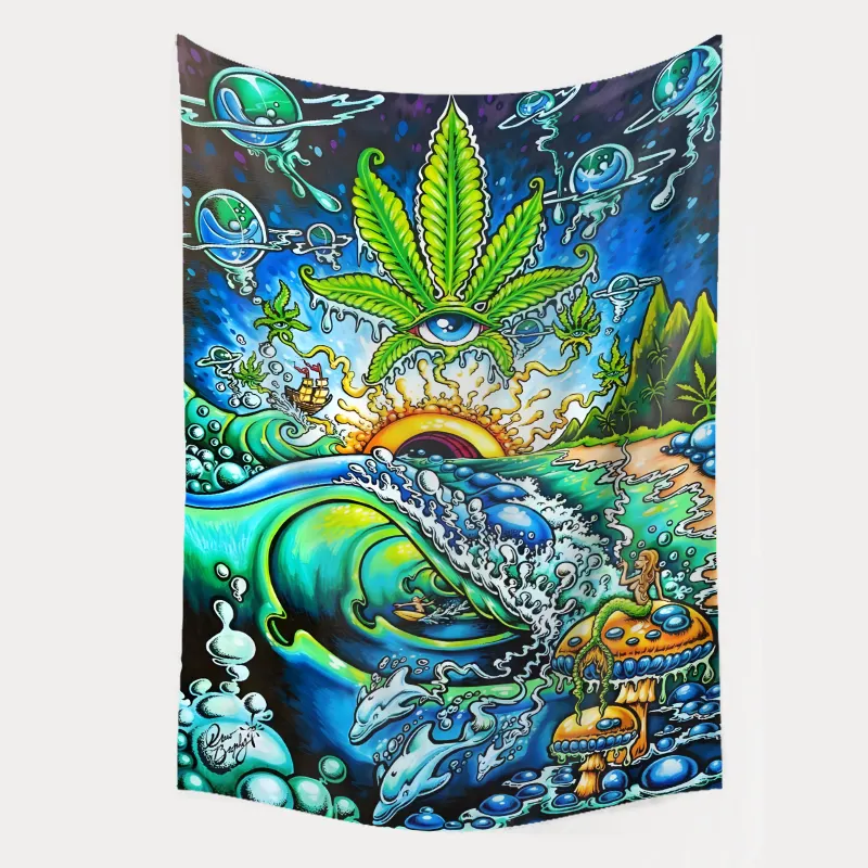 High Quality Trippy Tapestry Hippie Psychedelic Tapiz Abstract Art Custom Tapestry Simple Room Decoration Background