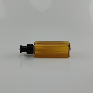 Botella Dispensadora de Loción Recargable con Bomba Cuadrada Color Ámbar para Champú, Aceite Esencial, Jabón Líquido - Product Image 4