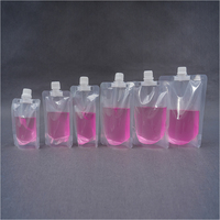 Pochette transparente à bec verseur avec buse, sachet souple à bec verseur pour emballage de liquides et boissons