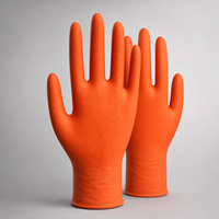 Gants en nitrile orange taille L, antidérapants, pour réparation automobile, mécaniciens, résistants aux produits chimiques et à l'huile, compatibles écrans tactiles, sans poudre, VIKTEC