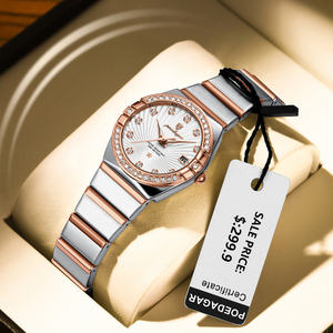 Montres à quartz en acier rose POEDAGAR 302 pour femmes, design de bijoux de luxe, étanches, lumineuses, montres pour femmes - Product Image 3