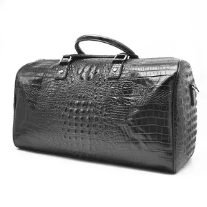 High Quality Luxury Crocodile Leather Large Capacity Travel Bag Waterproof Duffel Bag Anti-theft Overnight Weekender Bag