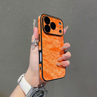 Coque de protection intégrale antichute en cuir motif montagne enneigée pour iPhone 17 avec film de protection d'objectif – Plusieurs couleurs disponibles