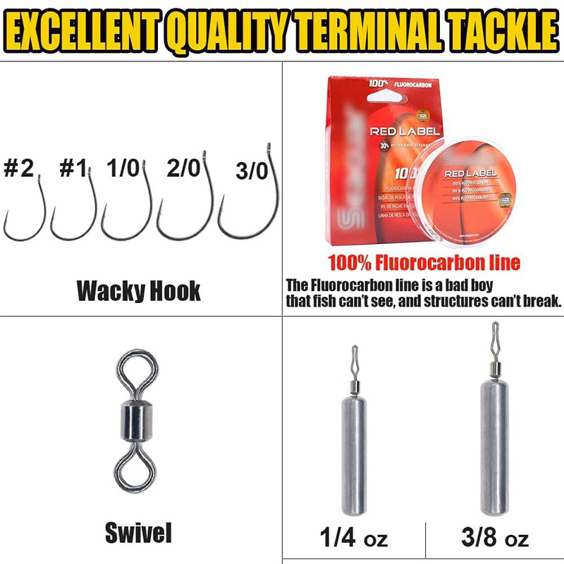 High-Quality Drop Shot Rigs for Bass Fishing - Ready Rig with Hooks & Sinker Weights, Ideal Fishing Gear for Baitcasting High-Quality Drop Shot Rigs for Bass Fishing - Ready Rig with Hooks & Sinker Weights, Ideal Fishing Gear for Baitcasting