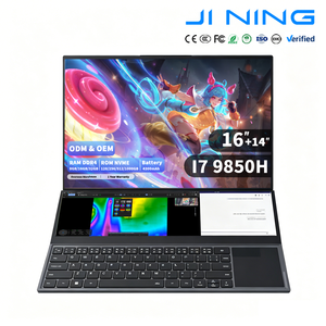 Ordinateur portable professionnel double écran OEM 16+14 pouces tactile Core i7-9850H 32 Go 1 To SSD Métal pour bureau et études Windows 11 en stock HFBook28 - Product Image 1