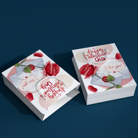 Sac cadeau en papier pour la Saint-Valentin, impression numérique, motif cœur rouge pailleté, pour fleuriste, carré, pour bouquet de fleurs, vente chaude
