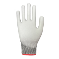 Gants de sécurité anti-coupure 13G HPPE, paume enduite de PU renforcée en acier, niveau de coupe ANSI 5, EN388 5/TEAR 4, résistants aux déchirures