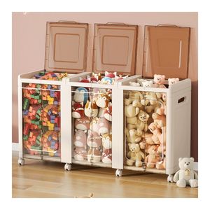 XJH Moderno Armario de Almacenamiento de Juguetes Plegable Integrado de 35L, Organizador Doméstico <span class=keywords><strong>para</strong></span> Niños, Caja de Almacenamiento Conveniente - Product Image 1