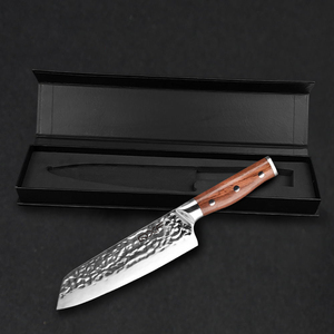 QXF Offre Spéciale haut de gamme 3 couches en acier inoxydable <span class=keywords><strong>couteau</strong></span> de cuisine professionnel 7 pouces <span class=keywords><strong>Santoku</strong></span> <span class=keywords><strong>couteau</strong></span> - Product Image 4