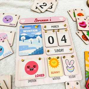 Lớp Học trang trí Montessori lịch giáo dục trẻ em trang trí phòng học lịch Montessori hoạt động học tập lịch gia đình - Product Image 2