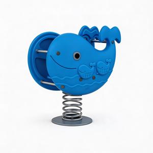 Cheval à bascule en forme de baleine, sécurisé, en plastique et acier, pour écoles, maternelles, communes, centres commerciaux, aires de jeux extérieures pour enfants - Product Image 5
