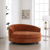 Modernes Einsitziges Chenille-Relaxsofa mit Gepolstertem Stoffbezug in Runder Form für Wohnzimmer und Schlafzimmer