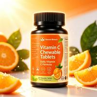 Comprimés de vitamine C à croquer, haute dose, végétaliens, naturels, pour le soutien énergétique