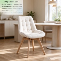 Chaise de salle à manger OKAY, très bien notée, toucher doux, pieds en bois, rembourrée, style moderne minimaliste, tissu respirant.
