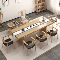 Ensemble table et chaise de thé et de kung-fu intégrés de style chinois moderne grand tableau Zen Log Office Office pour les tables basses domestiques