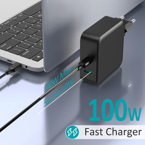 100W USB C 3 พอร์ต GaN แบบพับได้ 65W แท่นชาร์จเร็ว, อะแดปเตอร์ชาร์จแล็ปท็อป, สถานีชาร์จ USB C สำหรับไอโฟน 13 - Product Image 2