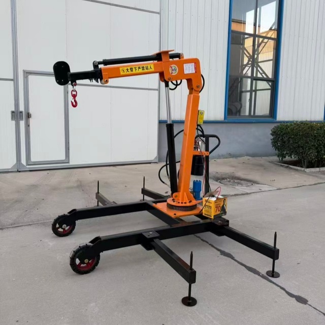 JYH High-efficiency 1-2Ton Mobile Hydraulic Winch Crane with Remote Control for Vehicle Building