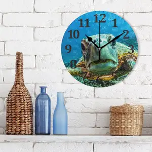 Reloj de pared de moda para el hogar y la sala de estar, reloj de cuarzo con decoración de pintura al óleo creativa silenciosa para dormitorio de 12 pulgadas