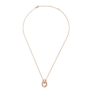 สร้อยคอทองคำ18K สำหรับผู้หญิงสไตล์วินเทจจี้หกเหลี่ยมที่เชื่อมต่อกันพร้อมสายโซ่สำหรับงานแต่งงาน - Product Image 2