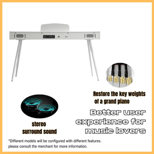 KM Piano numérique <span class=keywords><strong>lourd</strong></span> à 88 touches, <span class=keywords><strong>clavier</strong></span> électronique pleine grandeur avec réponse tactile, <span class=keywords><strong>MIDI</strong></span>, Bluetooth - Product Image 3