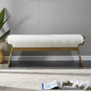 Tabouret d'extrémité <span class=keywords><strong>de</strong></span> <span class=keywords><strong>lit</strong></span> <span class=keywords><strong>de</strong></span> chambre à coucher italienne moderne et simple Villa <span class=keywords><strong>de</strong></span> luxe ménage créatif banc en métal simple pour l'utilisation <span class=keywords><strong>de</strong></span> chevet d'hôtel - Product Image 1