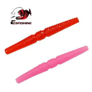 ESFISHING 베이스 소프트 실리콘 웜 미끼 스틱 웜 40mm 0.5g 소프트 바이오닉 수영 물고기 미끼 peche truite