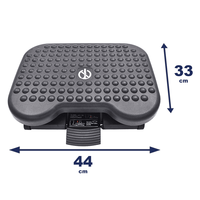 Repose-pieds carré noir en plastique ergonomique réglable en hauteur pour bureau, mobilier de bureau moderne, usage commercial, pré-assemblé