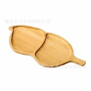Plato de madera Shijie con divisiones y asa para servir frutas y postres - Product Image 4