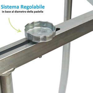 Trépied réglable pour paella en métal galvanisé 50x50x70 cm, support pour brûleurs, ustensiles de cuisine d'extérieur - Product Image 4