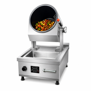 Machine à frire automatique à induction commerciale 5000W avec évier, wok inclinable en acier inoxydable pour cuisine de restaurant - Product Image 1