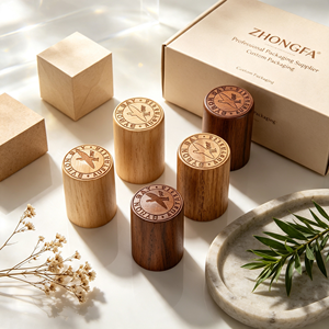 Tapas de madera de pino personalizadas para frascos de cosméticos, para lociones, cremas y contenedores de crema para ojos, embalaje OEM con grabado láser e impresión UV. - Product Image 6
