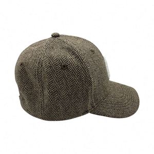 หมวกเบสบอล 6 แผงปักโลโก้ตามสั่ง ผ้าทวิลลายก้างปลา สำหรับผู้หญิงและผู้ชาย - Product Image 2