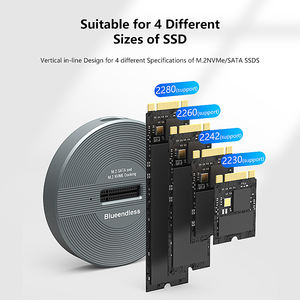 เคสอลูมิเนียม SSD M2 NVMe SATA NGFF USB 3.1 Type-C Type C <span class=keywords><strong>M</strong></span>.2 SSD เคสรองรับ NVMe NGFF SSD - Product Image 5