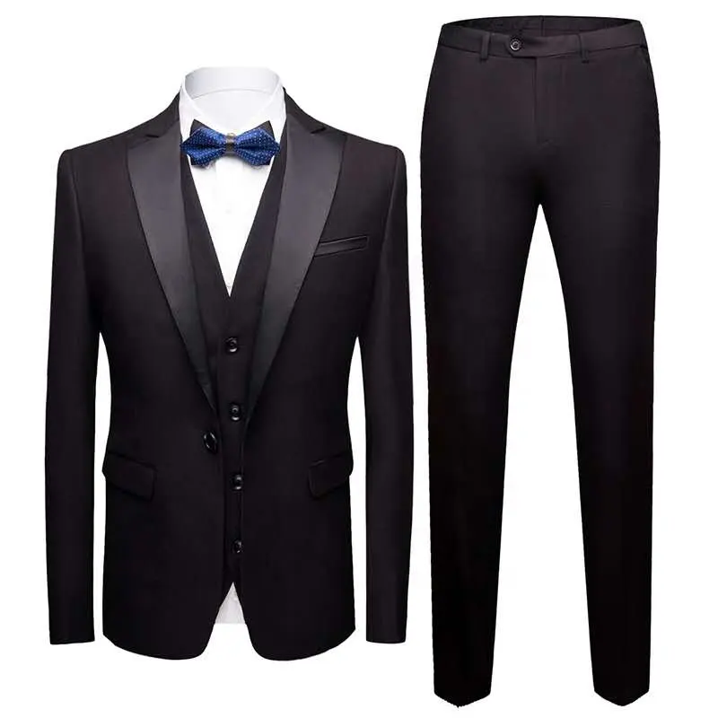 Men's business Suit Fit latest slim fit business formal wedding 3 piece blazer suit set for men