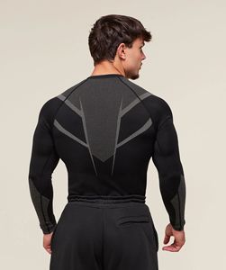 Maglietta a Compressione a Maniche Lunghe ad Asciugatura Rapida, T-shirt Elastica Traspirante Stampata da Uomo per Fitness e Allenamento - Product Image 5