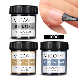 Nouveau vernis à ongles en gel à base de fibre de 100g réparation renforcée durcie par UV couche de base d'ongle en fibre de verre plus forte couche de finition pour l'extension d'art - Product Image 1