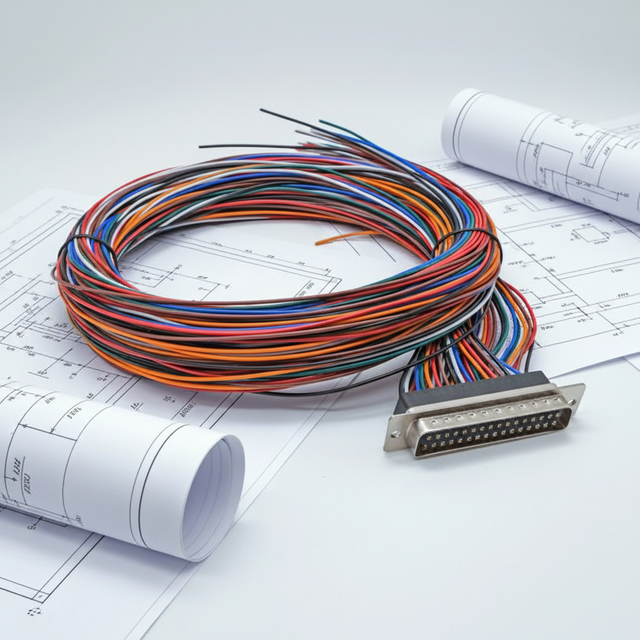 High Density Data Transfer Cable Assembly DB25 to DB50 50 Pin Solder-Type Wiring Harness Jumper Wire