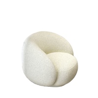 Canapé de sol au design minimaliste moderne, en laine d'agneau, dossier haut, accoudoirs, fauteuil individuel, meubles de salon, chaise Julep