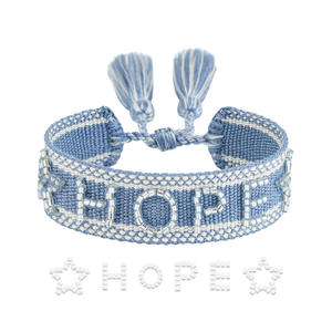 Bracelet perlé lettre créative européenne américaine Simple mode tissé à la main corde gland réglable bracelets de mode pour femmes - Product Image 6