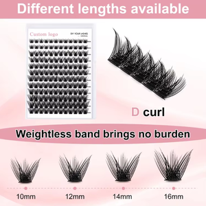 Nouveau design, kit de cils en grappe DIY en PBT faits à la main, vente en gros, 30D 4D 50D 60D <span class=keywords><strong>9</strong></span>-16MM, cils volumineux et moelleux - Product Image 3