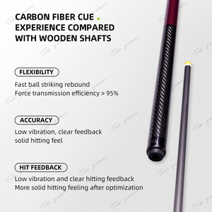 Queue de billard professionnelle - Queue de billard entièrement en fibre de carbone, faible déviation, embouts de 11,8 mm et 12,5 mm, taille réglementaire de 147 cm - Product Image 3