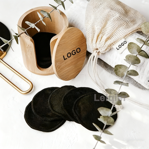 Tampons démaquillants réutilisables avec logo personnalisé, écologiques, avec sac et support en bambou pour tous les types de peau, lingettes démaquillantes - Product Image 3