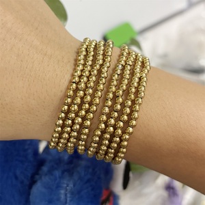 4mm Diameter <strong>Stainless</strong> <strong>Steel</strong> Beads Women and <strong>Men</strong> Waterproof Hollow <strong>Steel</strong> Beads Elastic String <strong>Bracelets</strong> - Product Image 4